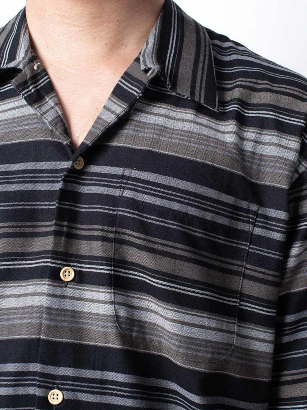 Qutn Weekend Shirt Black Grey Stripe