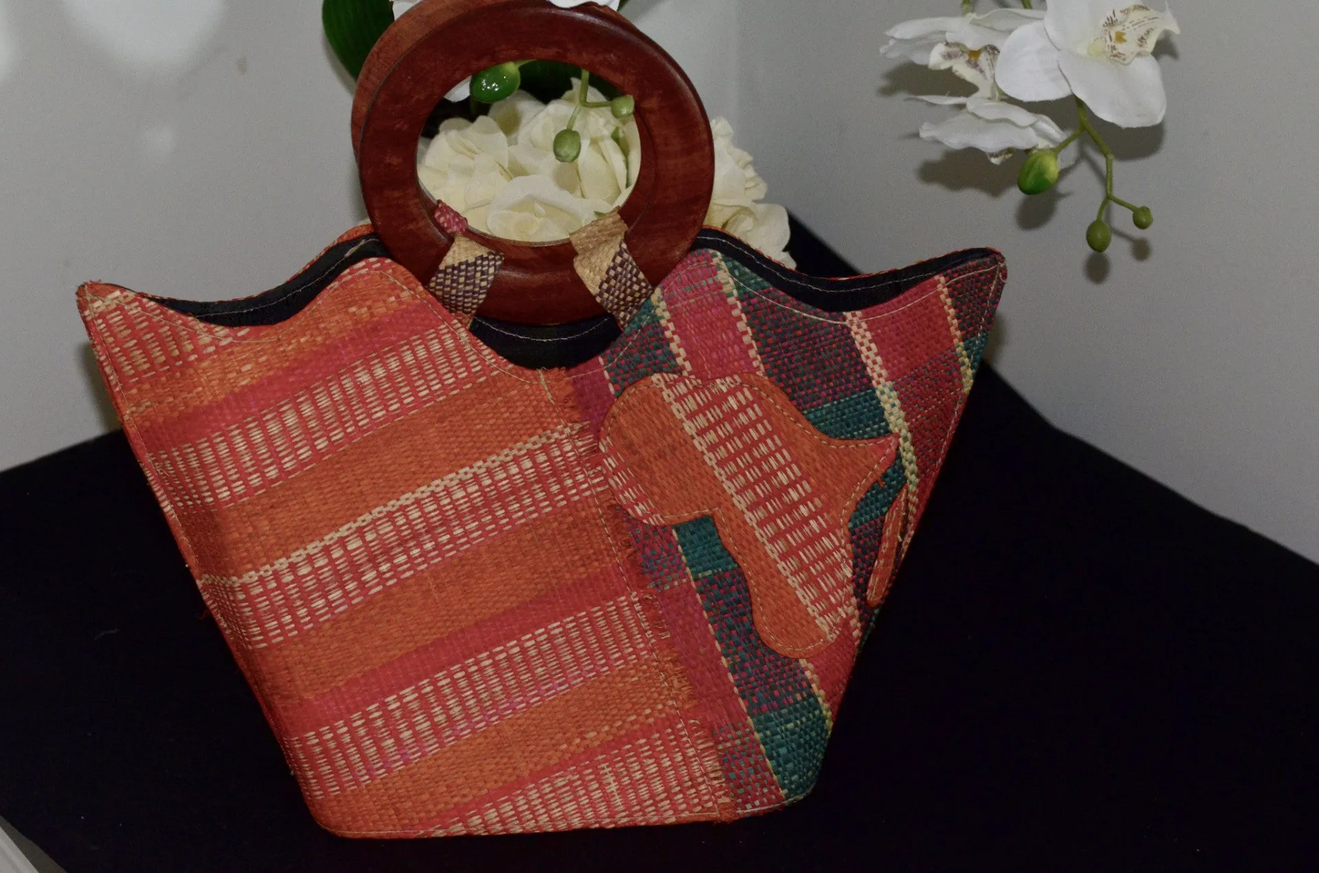 Raffia handbag