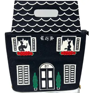 RARE Lulu Guinness Vintage Tote Bag '' Mansion 87 '' 563-096-010 w/Dustbag
