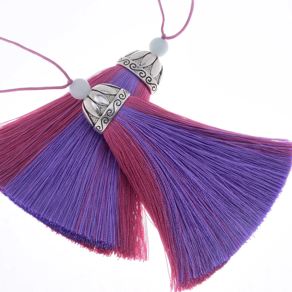 Rayon Tassel with Cap silk tassel earring tassel Handmade Tassels for pendant Keychain Handbag 2pcs 10190851