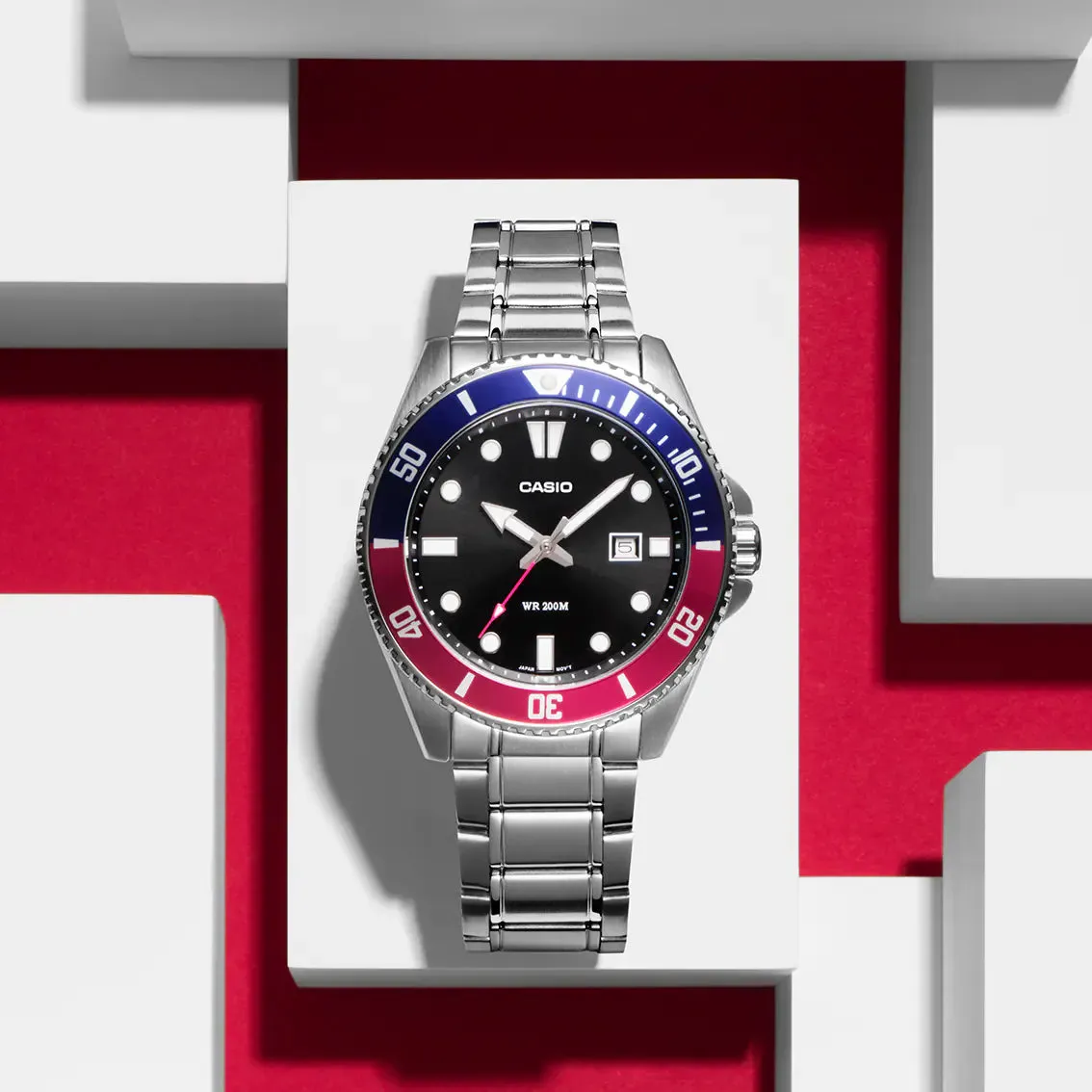 Reloj casual correa de Acero inoxidable MDV-107D-1A3V