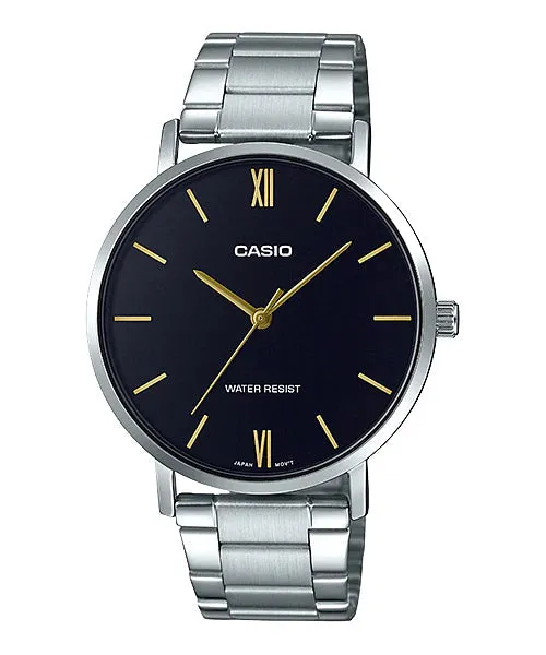 Reloj casual correa de Acero inoxidable MTP-VT01D-1B