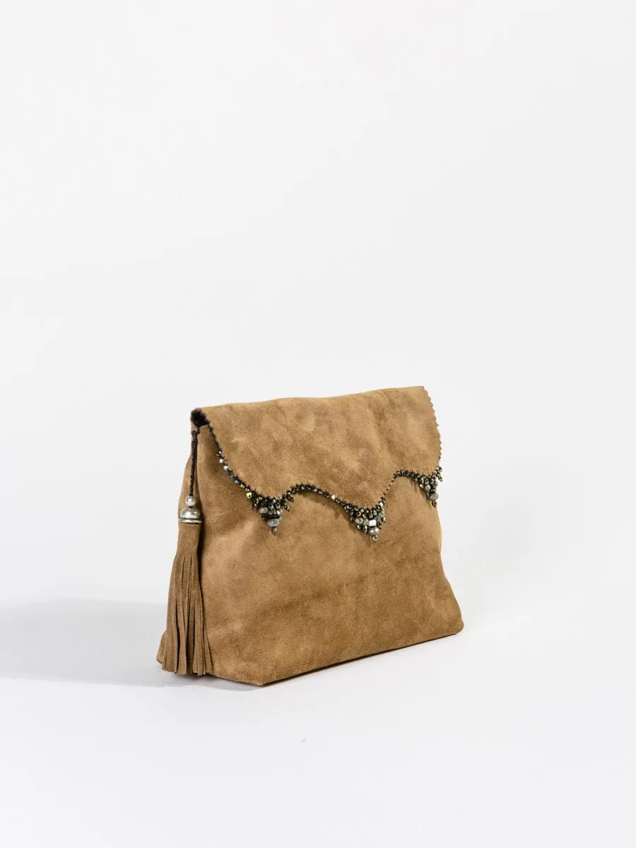 reversible crossbody bag - cognac/black