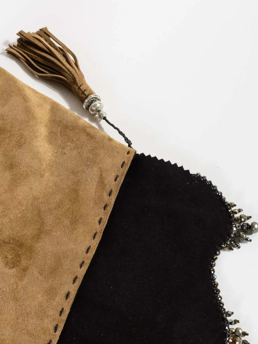reversible crossbody bag - cognac/black