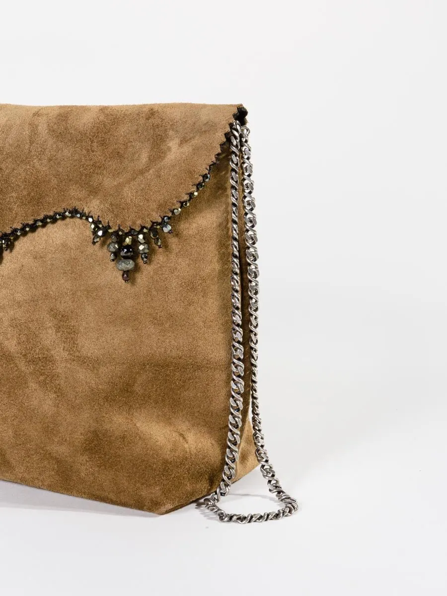reversible crossbody bag - cognac/black