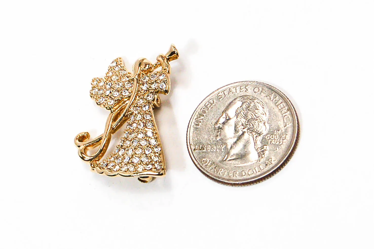 Rhinestone Angel Brooch by Monet