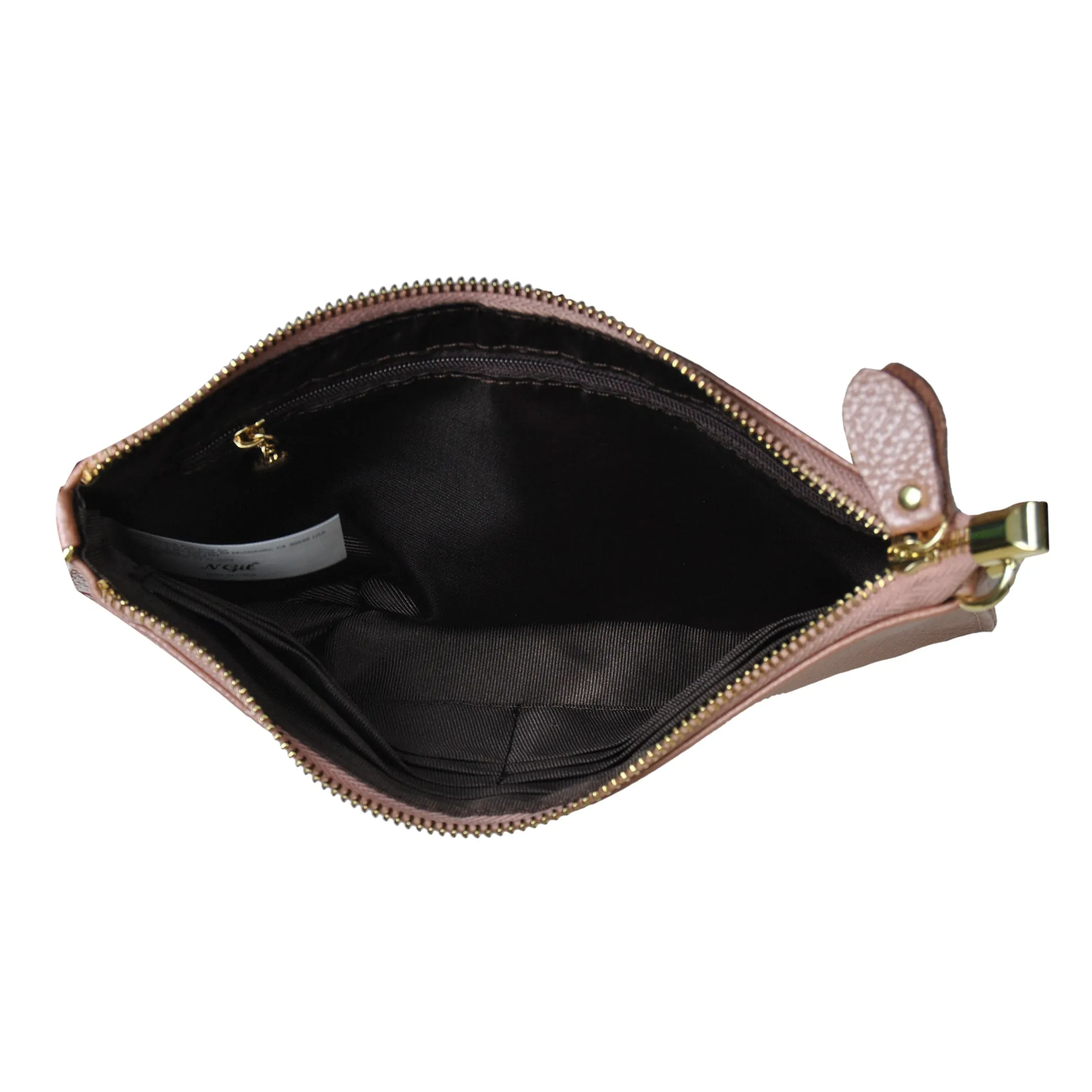 Rose Gold NGIL Genuine Leather Wristlet Crossbody Bag