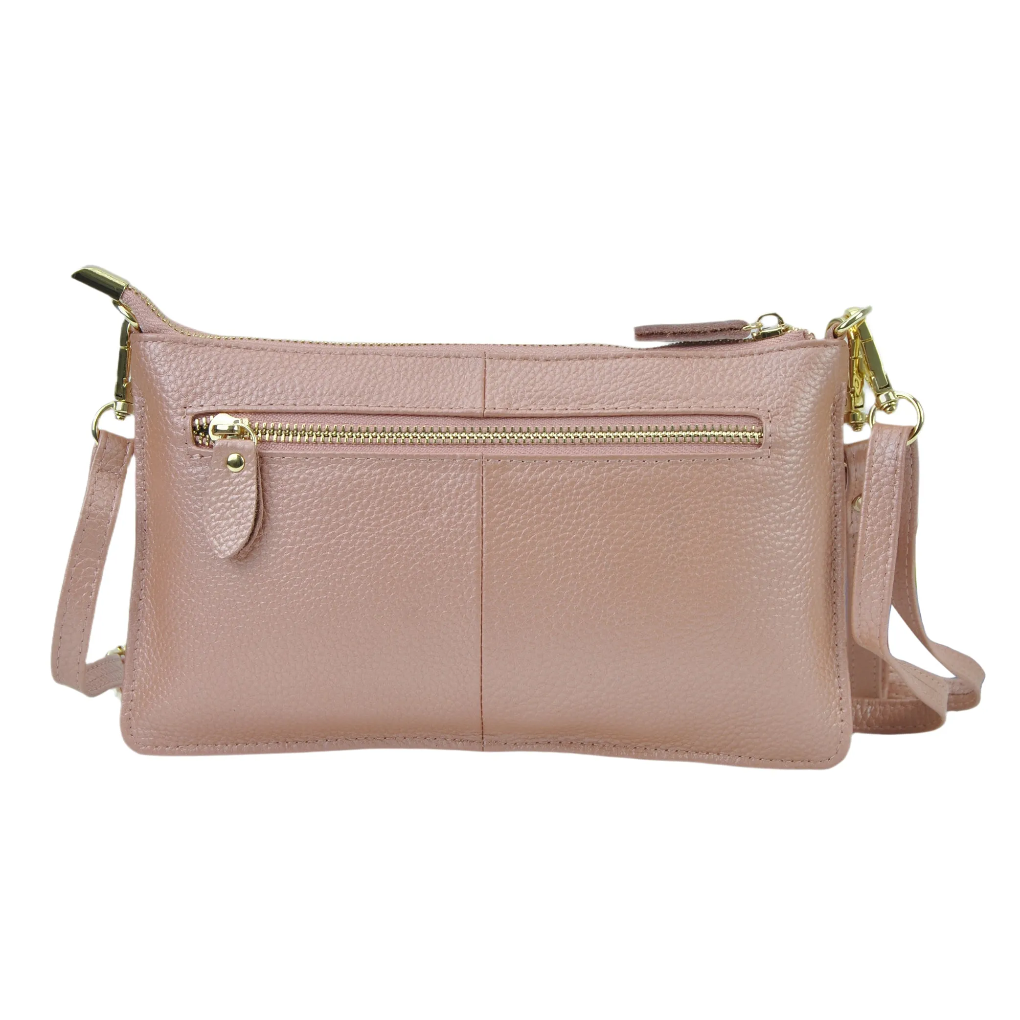 Rose Gold NGIL Genuine Leather Wristlet Crossbody Bag