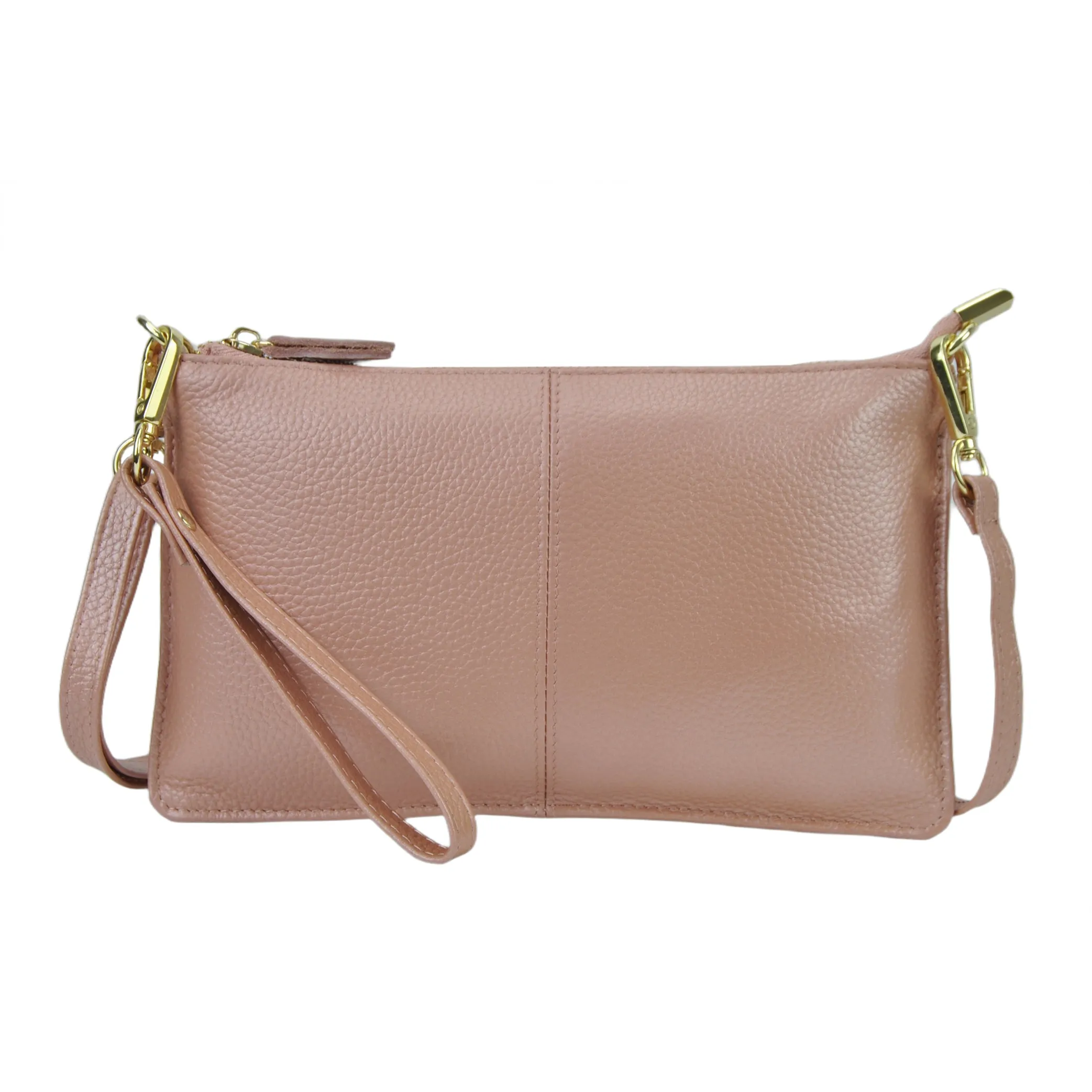 Rose Gold NGIL Genuine Leather Wristlet Crossbody Bag