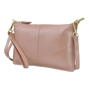 Rose Gold NGIL Genuine Leather Wristlet Crossbody Bag
