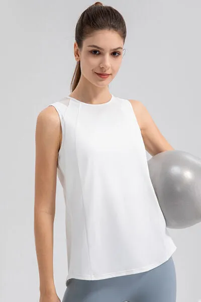 Round Neck Wide strap Active Tank