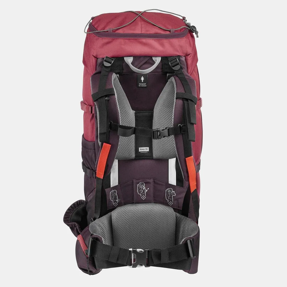 Sac à dos de trekking femme 50 l - mt 100 easyfit