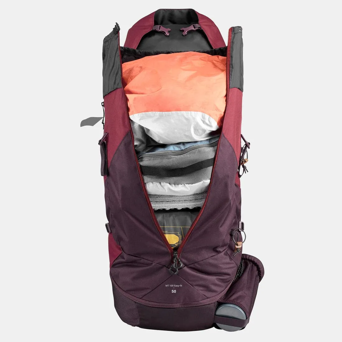 Sac à dos de trekking femme 50 l - mt 100 easyfit