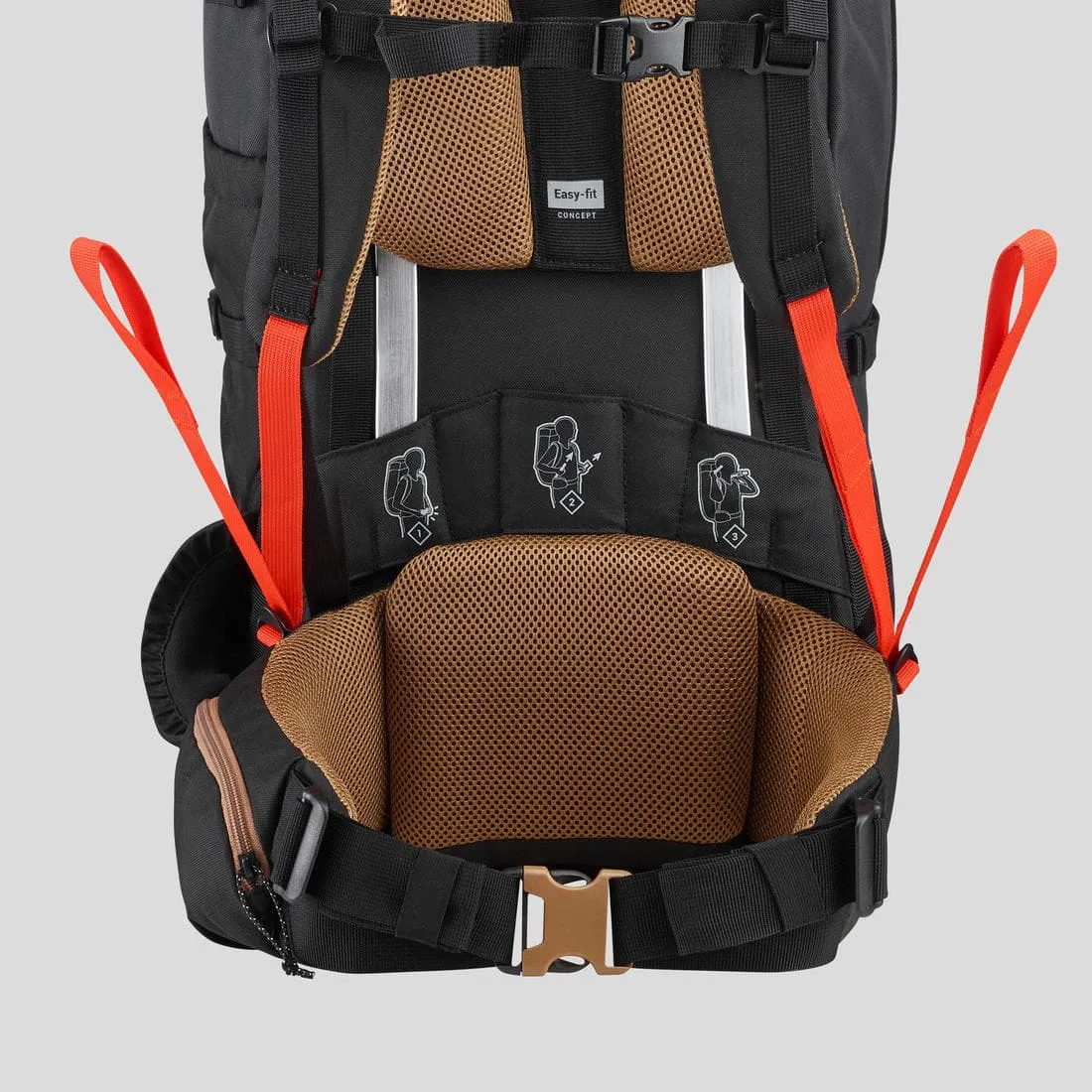 Sac à dos de trekking homme 50 l - mt100 easyfit