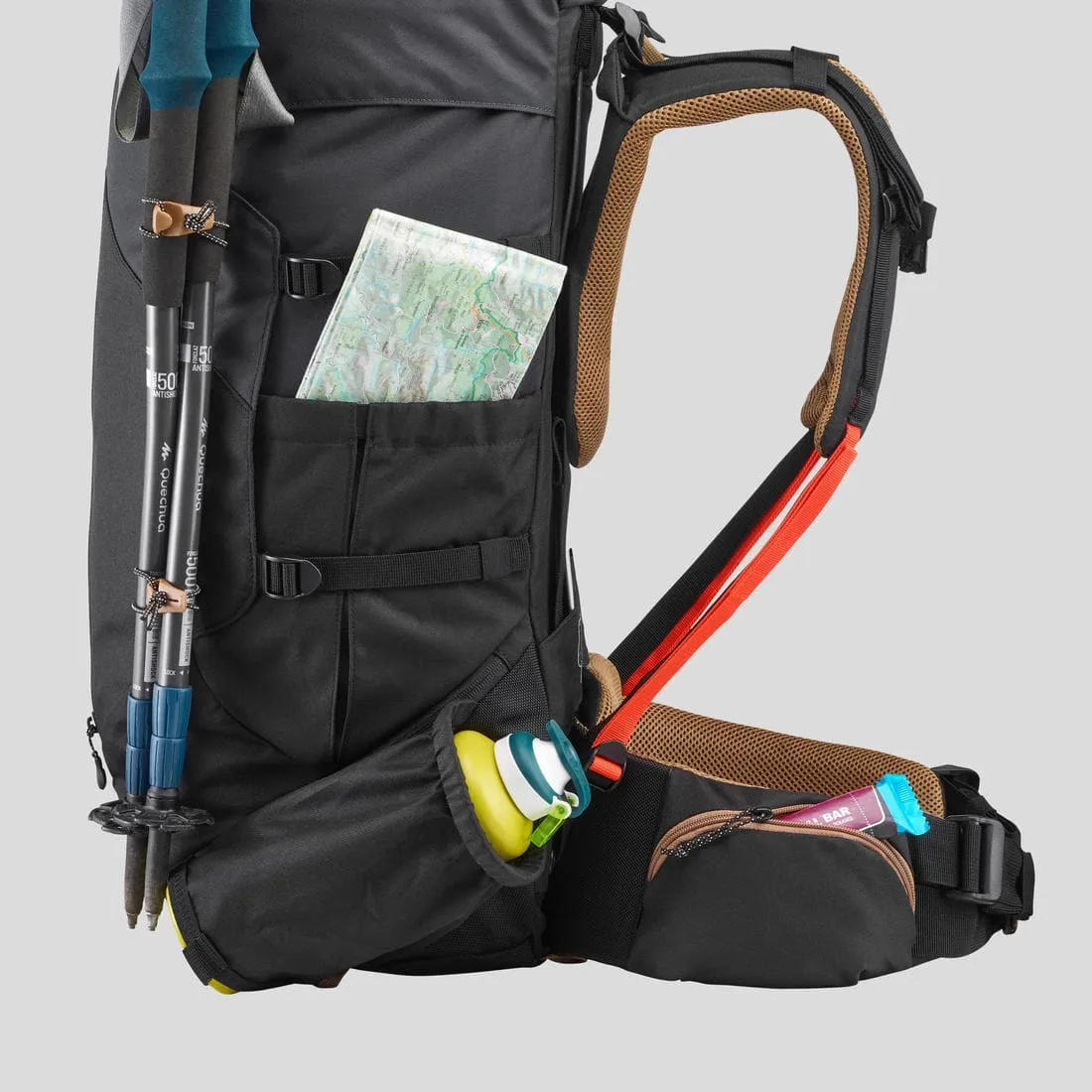 Sac à dos de trekking homme 50 l - mt100 easyfit