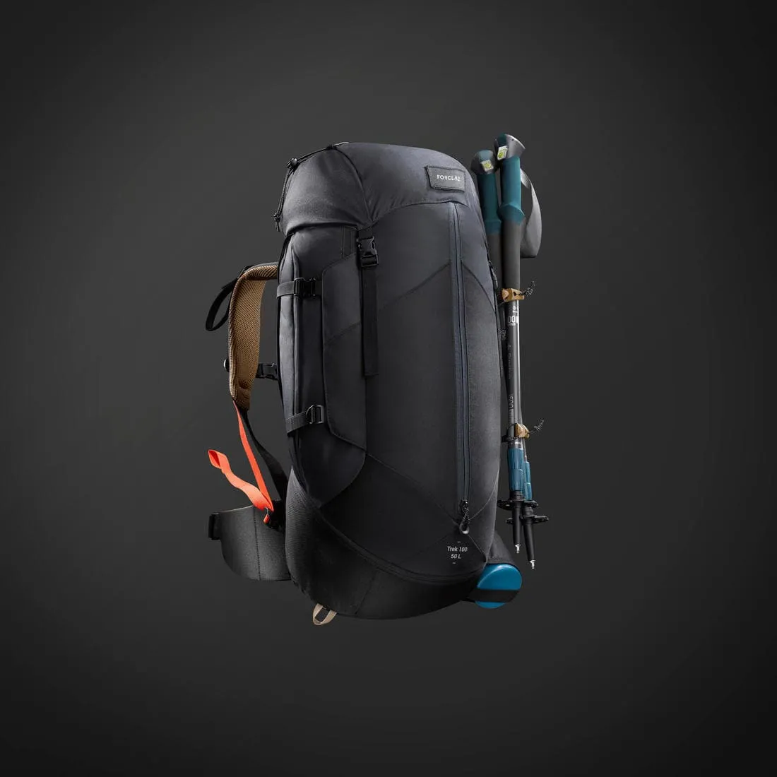 Sac à dos de trekking homme 50 l - mt100 easyfit