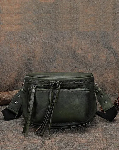 Saddle Leather Womens Shoulder Bag Fanny Pack Handmade Saddle Crossbody Purse for Ladies