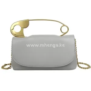 Safety pin sqaure designer bag handbag