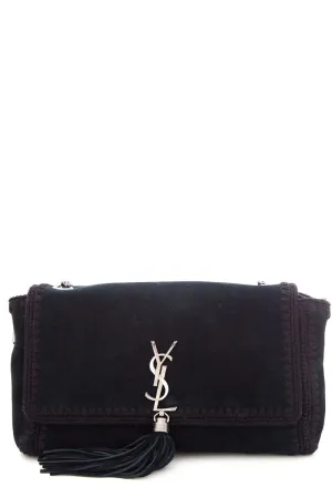 Saint Laurent Black Suede Kate Handbag with Tassel Detail