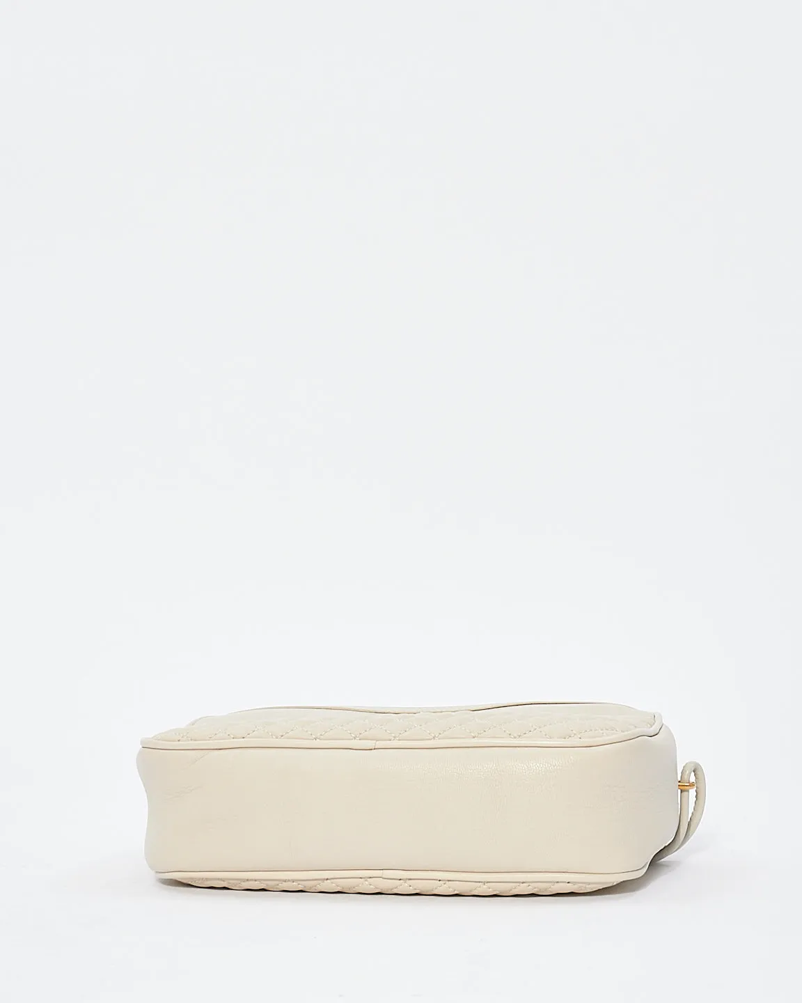 Saint Laurent Cream Leather Victoire Crossbody Handbag