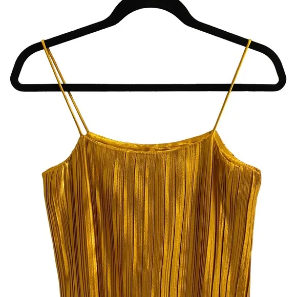 Satin Pleated Midi Length Slip Dress