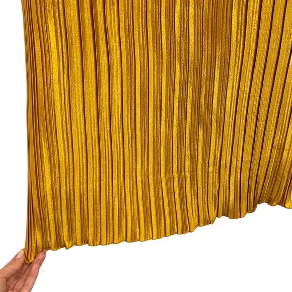Satin Pleated Midi Length Slip Dress