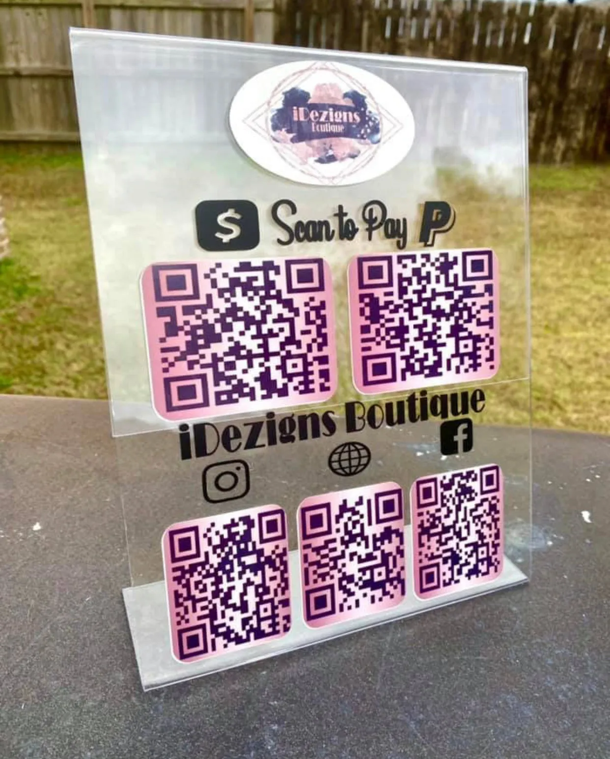Scan To Pay Sign (acrylic) 2
