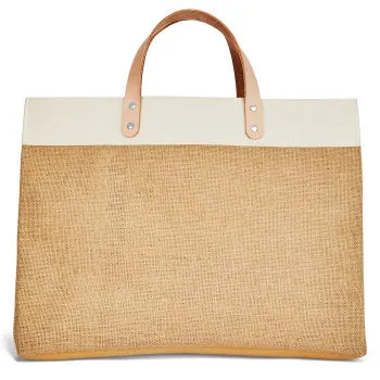 Seashell East West Burlap Tote H10043