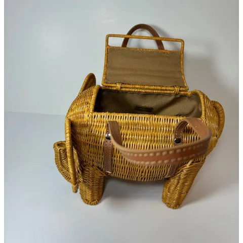 Serpui Richard Elephant Wicker Bag