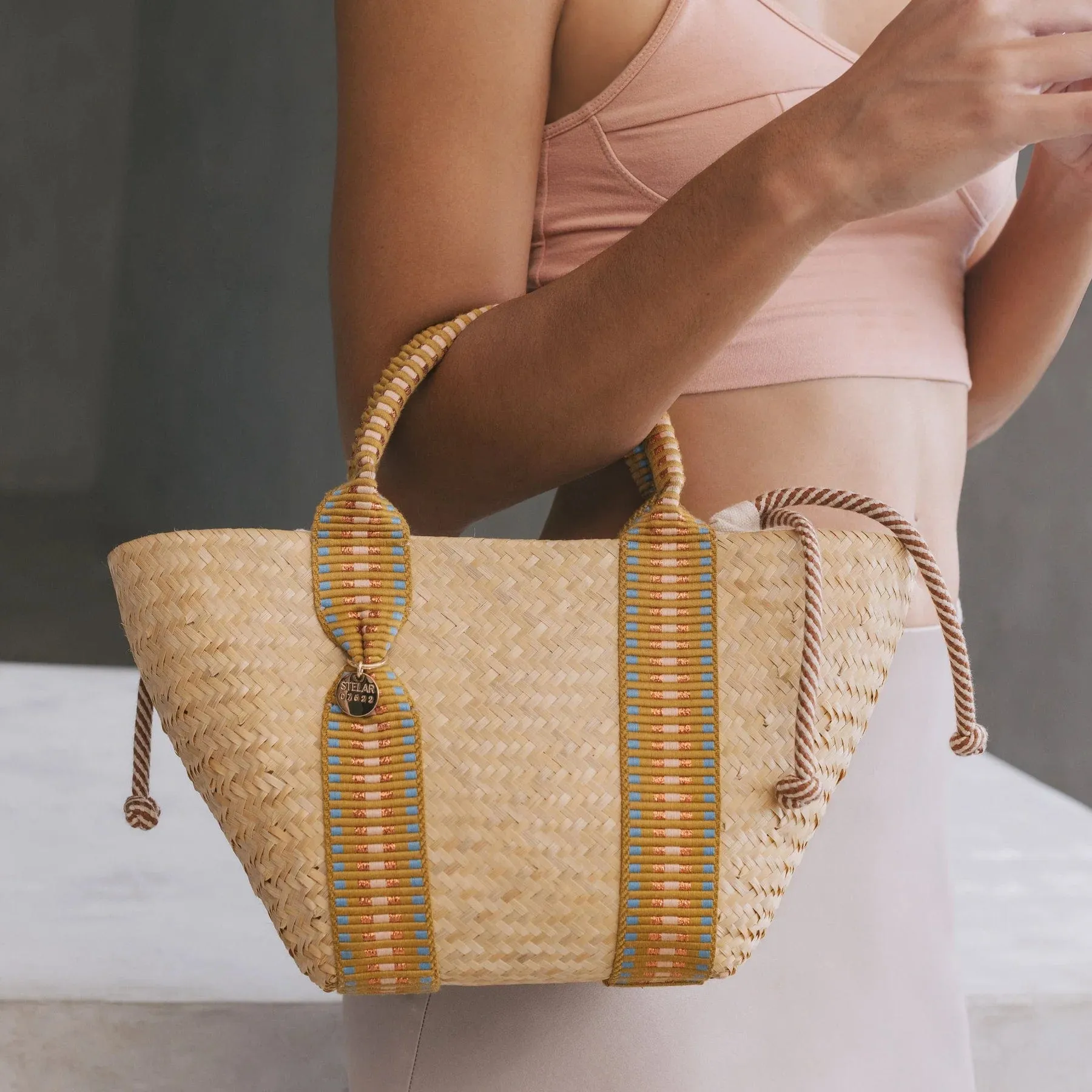 Siap Organic Bamboo Vegan Mini Tapered Handbag | Copper Stripe