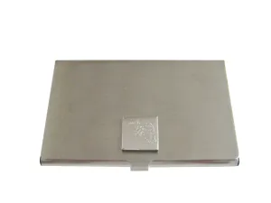 Silver Toned Etched Chameleon Business Card Holder