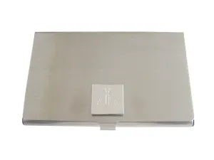 Silver Toned Etched Nautical Anchor Business Card Holder