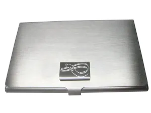 Silver Toned Rectangular Etched Eel Fish Business Card Holder