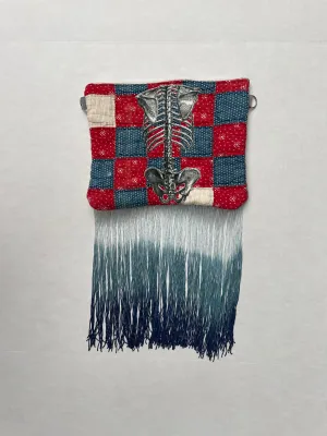 Skelton Quilted Clutch Ombre Fringe