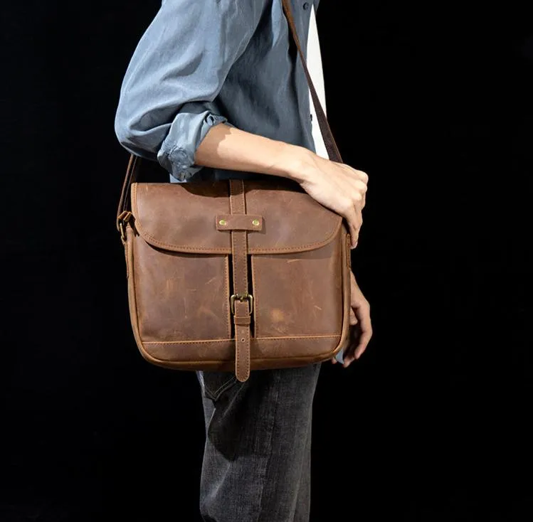 Sleek & Stylish Genuine Leather Crossbody Shoulder Bag for Men