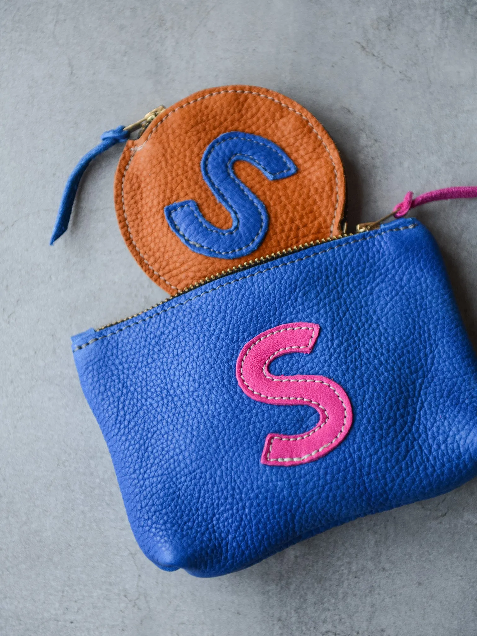 SMALL INITIAL POUCH - COLBALT BLUE