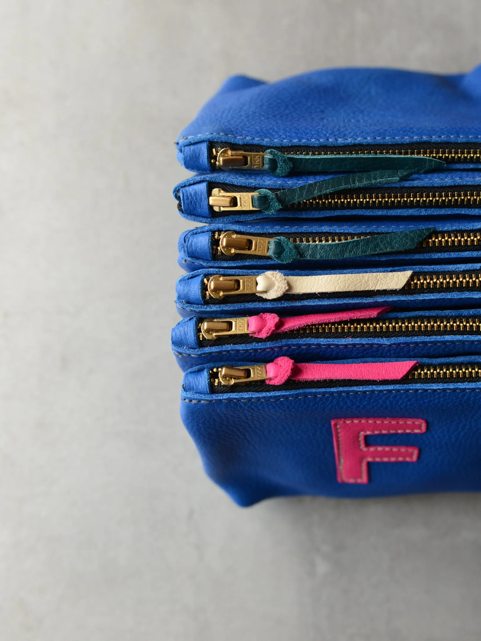 SMALL INITIAL POUCH - COLBALT BLUE