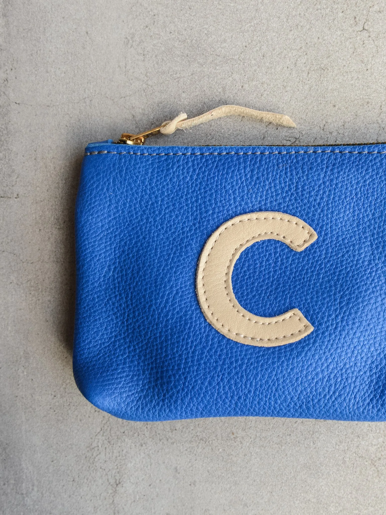 SMALL INITIAL POUCH - COLBALT BLUE