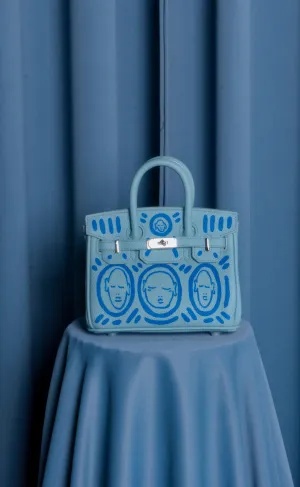 Small Painted Leather Tote, 8x4x6