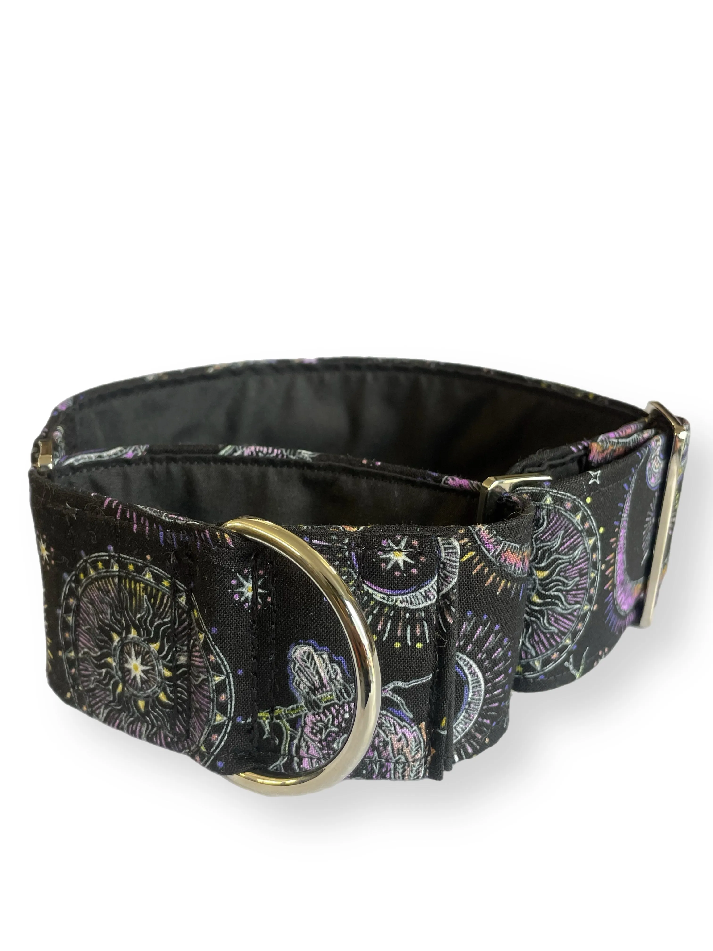 Spellbound enchanting magical sorcery greyhound design  Martingale collar cotton covered 50mm width super soft
