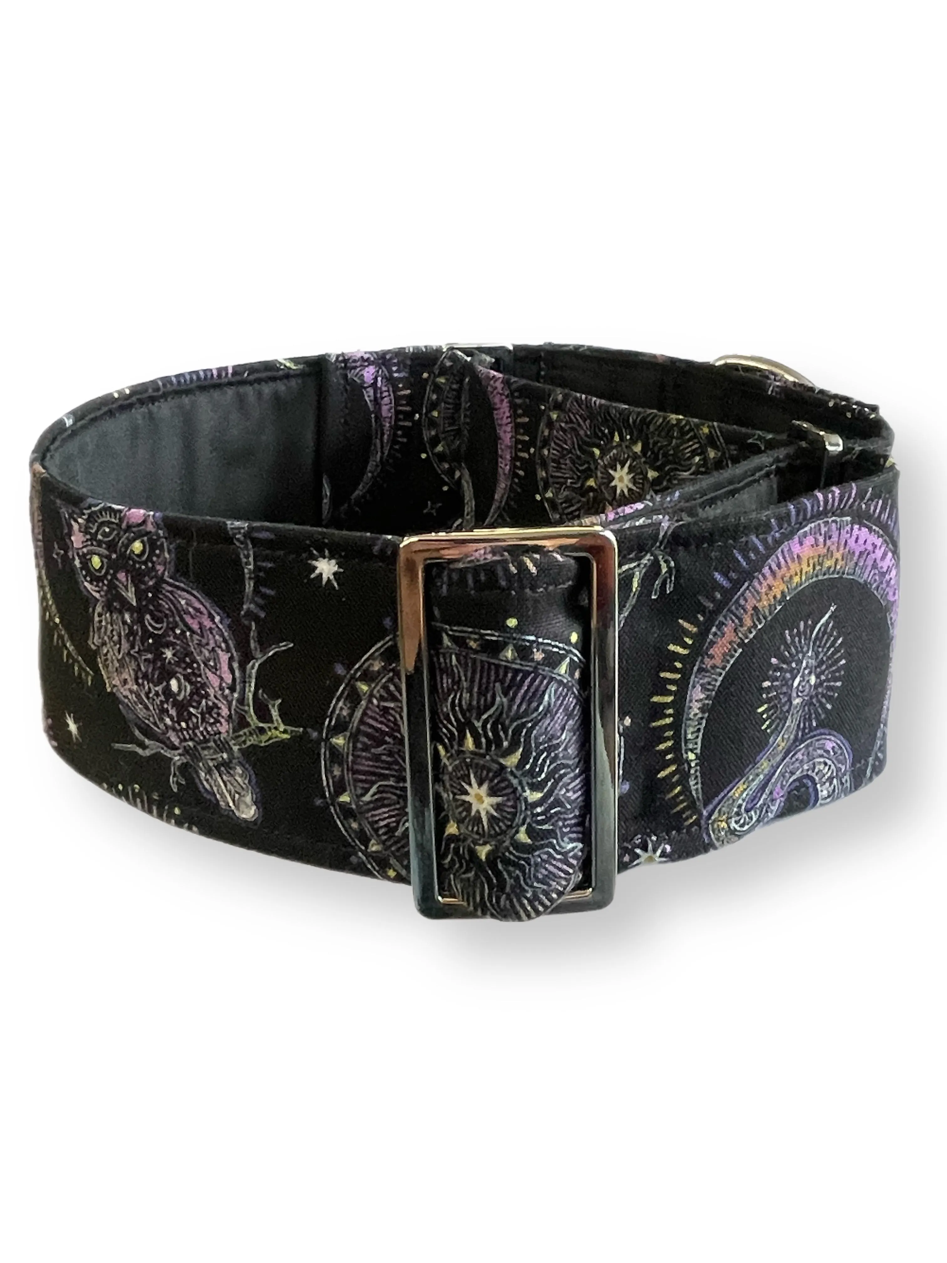 Spellbound enchanting magical sorcery greyhound design  Martingale collar cotton covered 50mm width super soft