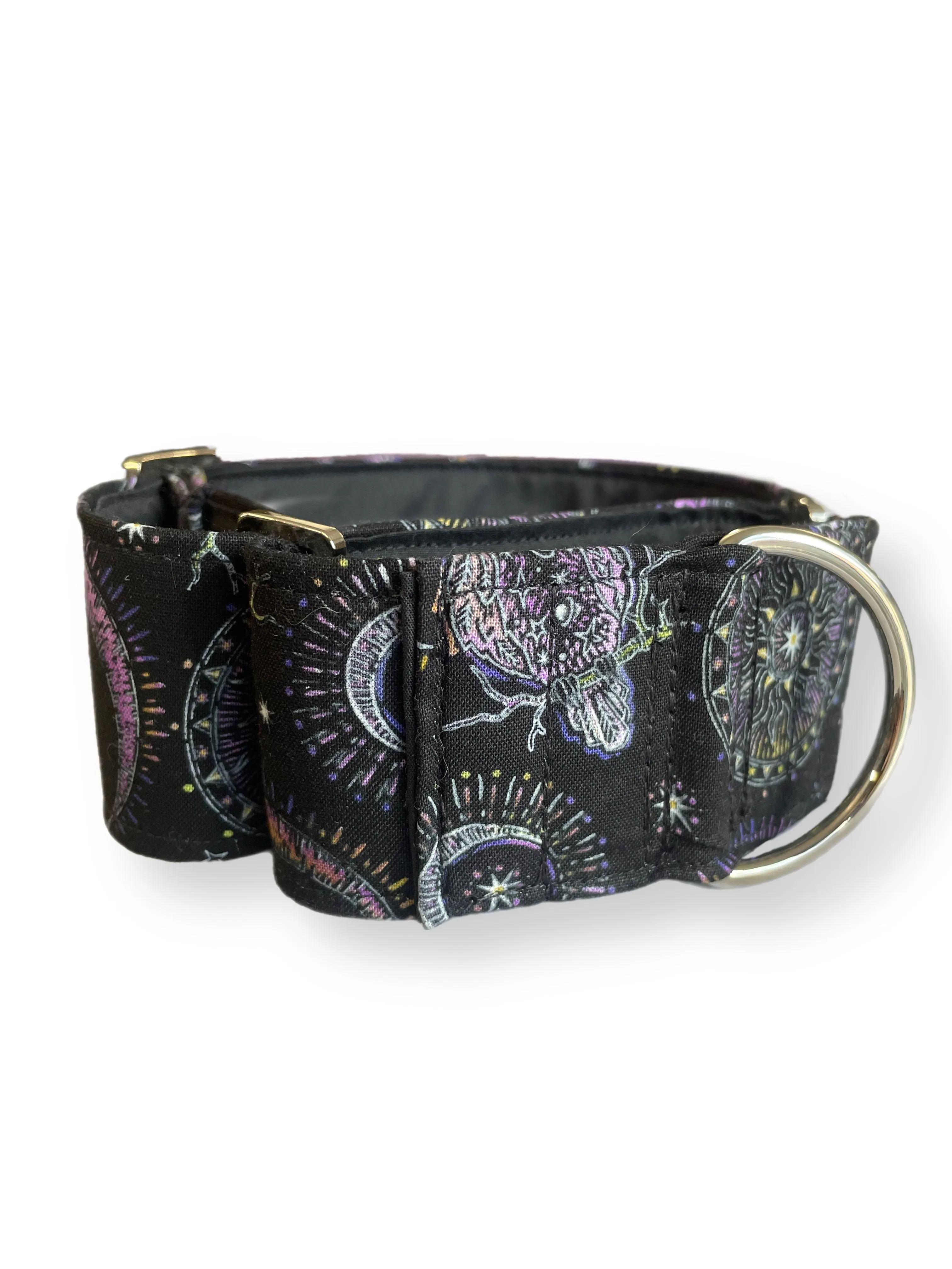 Spellbound enchanting magical sorcery greyhound design  Martingale collar cotton covered 50mm width super soft