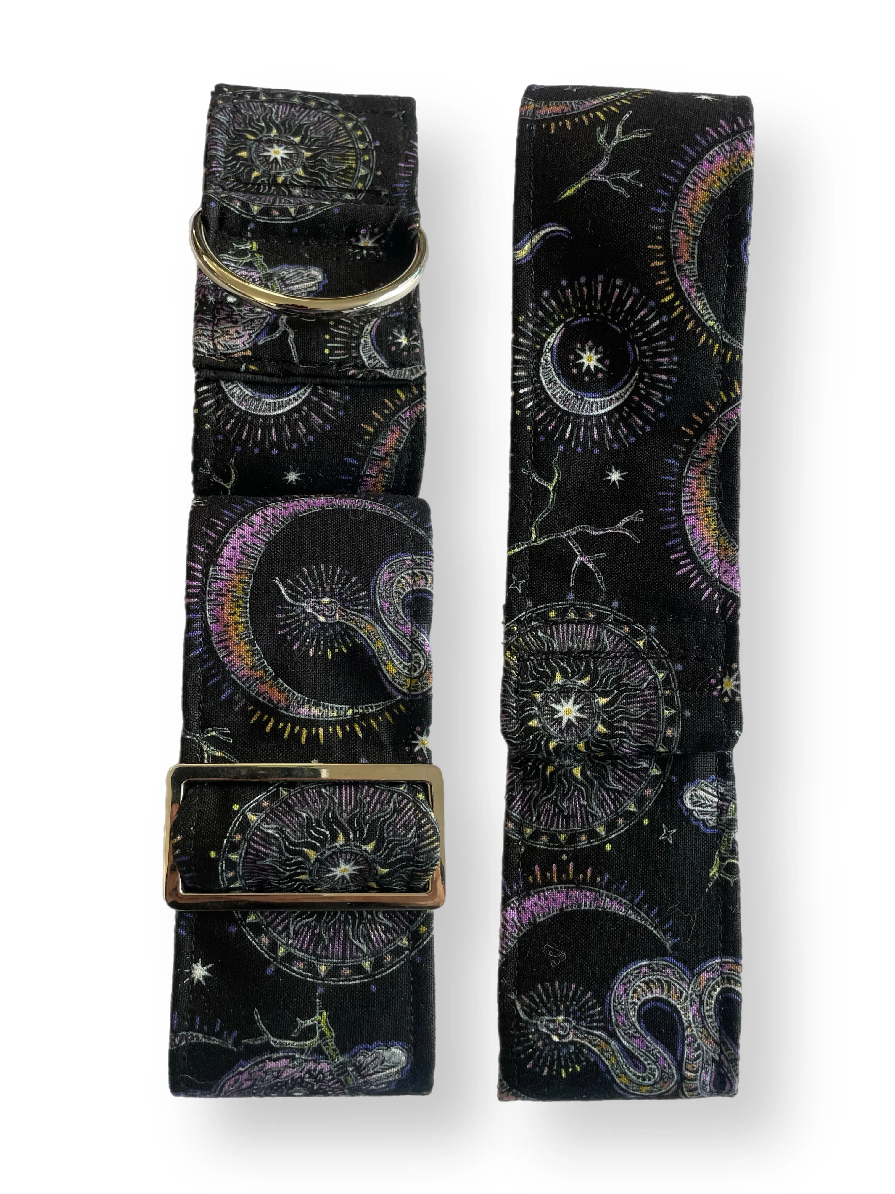 Spellbound enchanting magical sorcery greyhound design  Martingale collar cotton covered 50mm width super soft