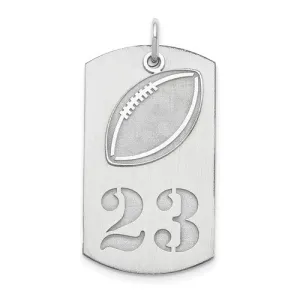 Sterling Silver Number 2-Piece Football Dogtag Pendant
