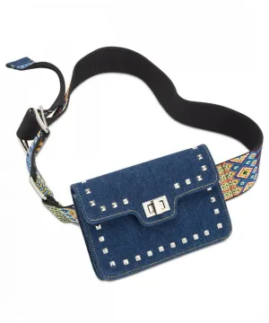 Steve Madden Women's Embroidered Guitar Strap Belt Bag M/L