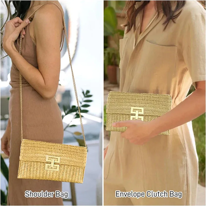 Straw Envelope Evening Handbag