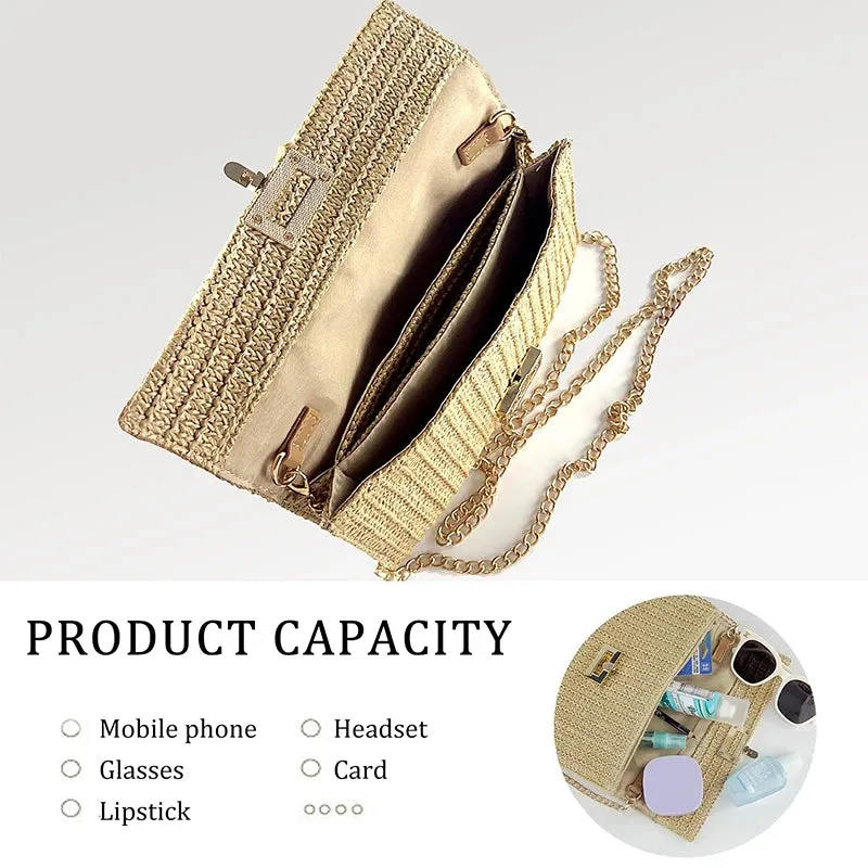 Straw Envelope Evening Handbag