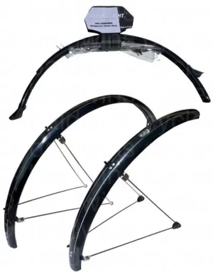 Stronglight 700C - 48mm Trekking Section Guards. S-version with Fixed Bridges - Stainless Steel Safe Clip - Silver