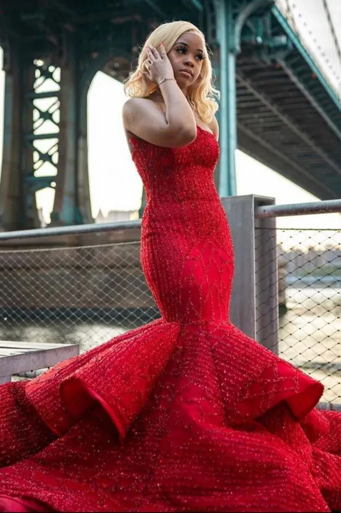 Sweetheart Mermaid Evening Prom Party Gowns Sleeveless