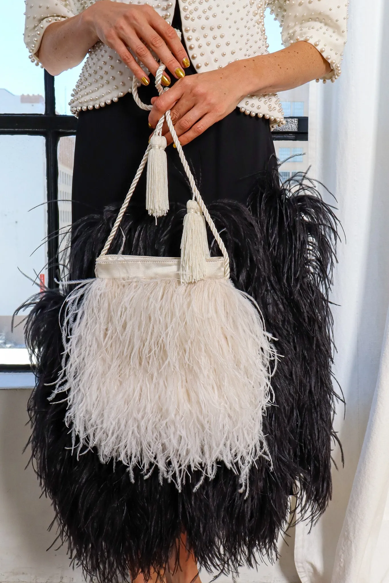 Tassel & Feather Pouch Bag